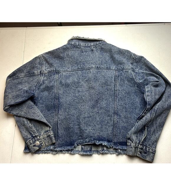 Thrill Blue Denim Jacket with Shiny Studs. Size XL NEW - Picture 5 of 12